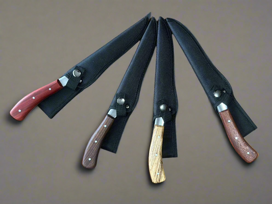 WOOD HANDLED FILLET KNIFE WITH SHEATH - Marten Custom woodcraft LLC